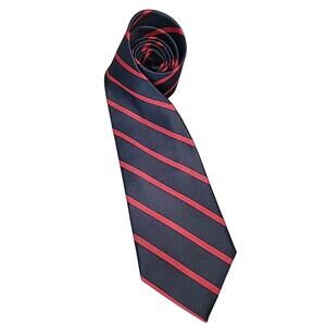 VTG London 400 Navy Striped Tie USA Made Ivy Prep Heritage